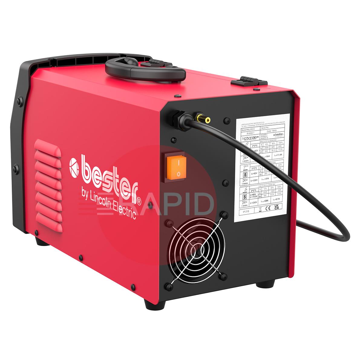 B18264-1  Lincoln BesterMIG 200-S Multi Process Synergic MIG & MMA Inverter Welder Package - 230v, 1ph